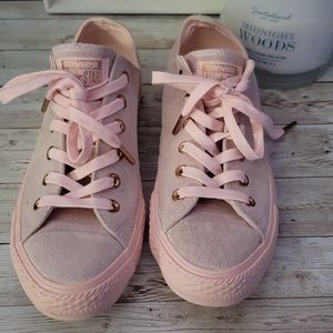 Suede Rose Gold Converse! Never Worn!